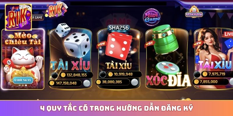 4 quy tắc có trong hướng dẫn đăng ký