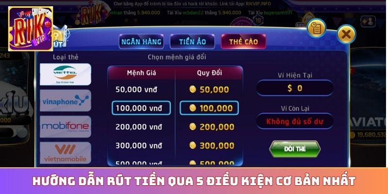 Hướng dẫn rút tiền qua 5 điều kiện cơ bản nhất