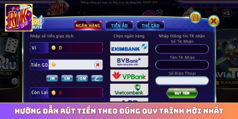 Hướng dẫn rút tiền theo đúng quy trình mới nhất